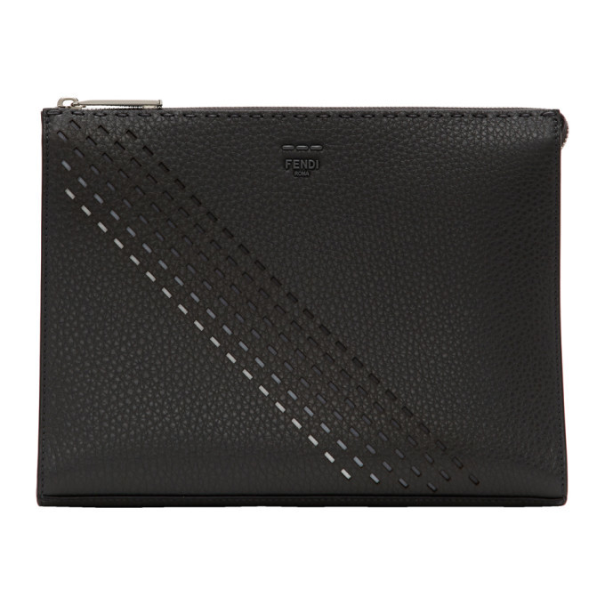 Photo: Fendi Grey Large Degrade Zip Pouch