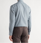 Turnbull & Asser - Slim-Fit Cutaway-Collar Gingham Cotton-Poplin Shirt - Blue