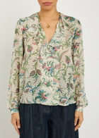 Etro Textured Floral-print Silk-blend Shirt Multicoloured 1