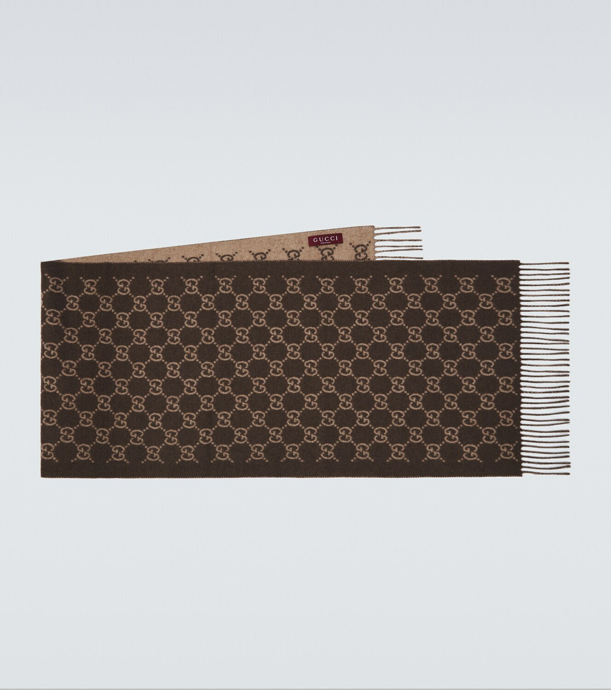 Gucci GG fringed cashmere scarf