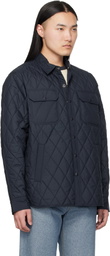 RRL Navy Quilted Overshirt