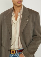 Versace Herringbone Wool Blazer Brown