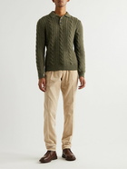 Ralph Lauren Purple label - Slim-Fit Cable-Knit Cashmere Sweater - Green