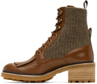 Chloé Brown Calfskin Franne Sock Ankle Boots