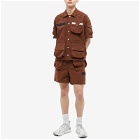 DIGAWEL x F/CE 7 Pocket Corduroy Short Sleeve Shirt in Brown