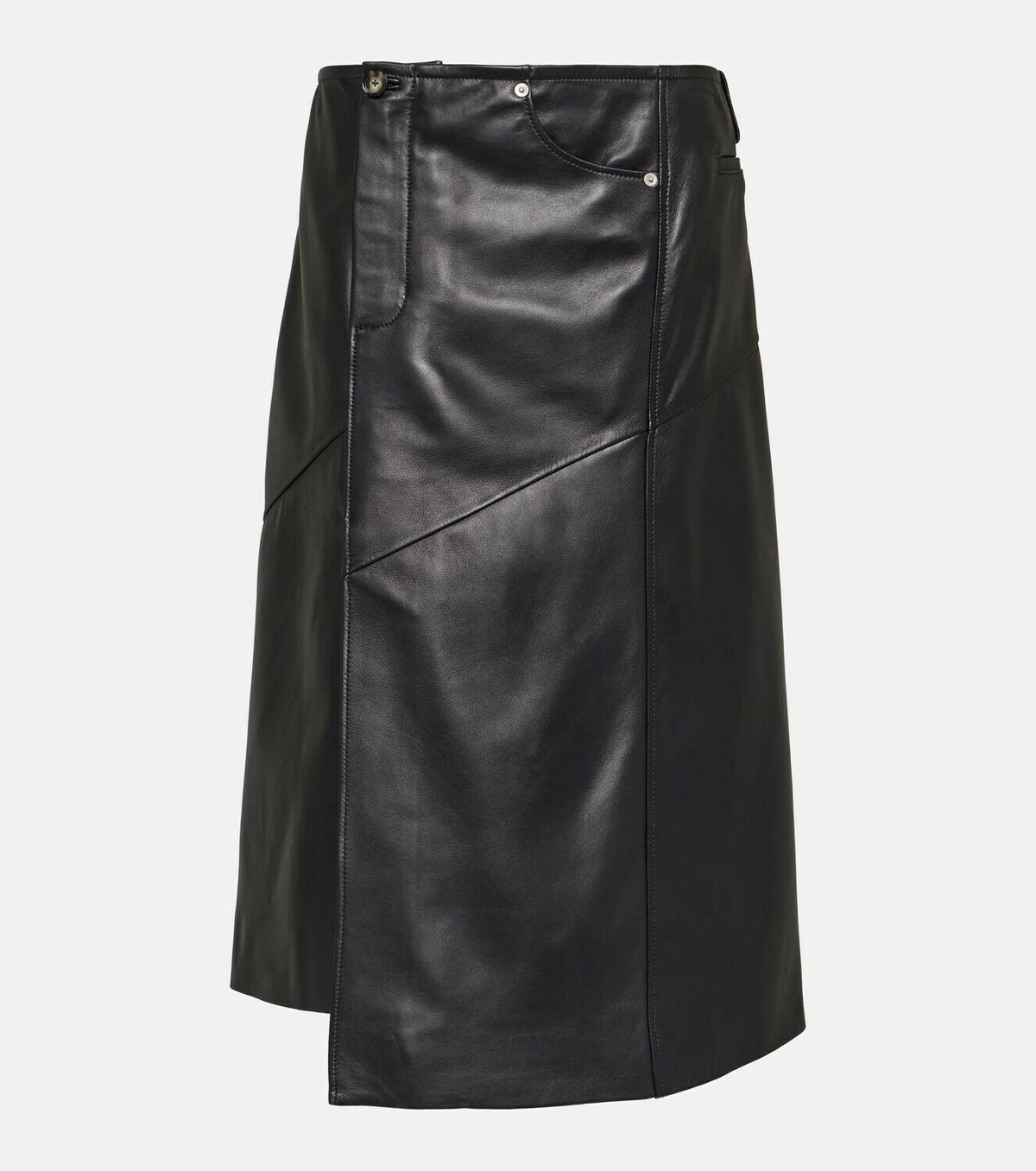 Proenza Schouler Asymmetric leather midi skirt