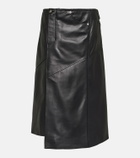Proenza Schouler Asymmetric leather midi skirt
