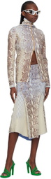 Stanley Raffington SSENSE Exclusive Off-White & Blue Midi Skirt