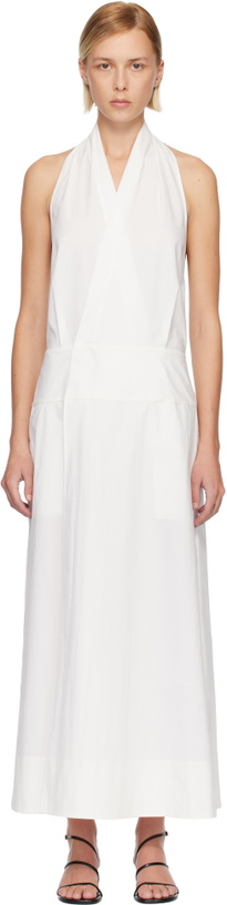Photo: St. Agni White Halter Wrap Midi Dress