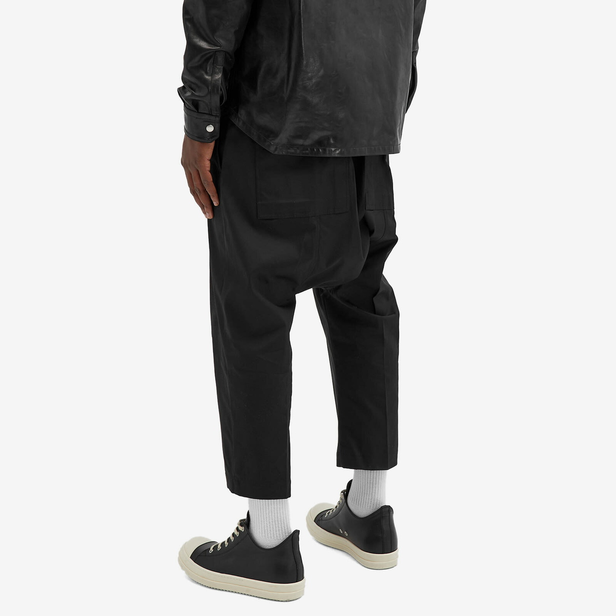 Rick Owens Men's Cropped Drawstring Pants in Black Rick Owens
