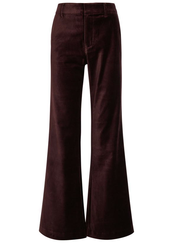 Photo: Paige Marlow Flared-leg Velvet Trousers Aubergine