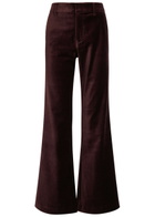 Paige Marlow Flared-leg Velvet Trousers Aubergine