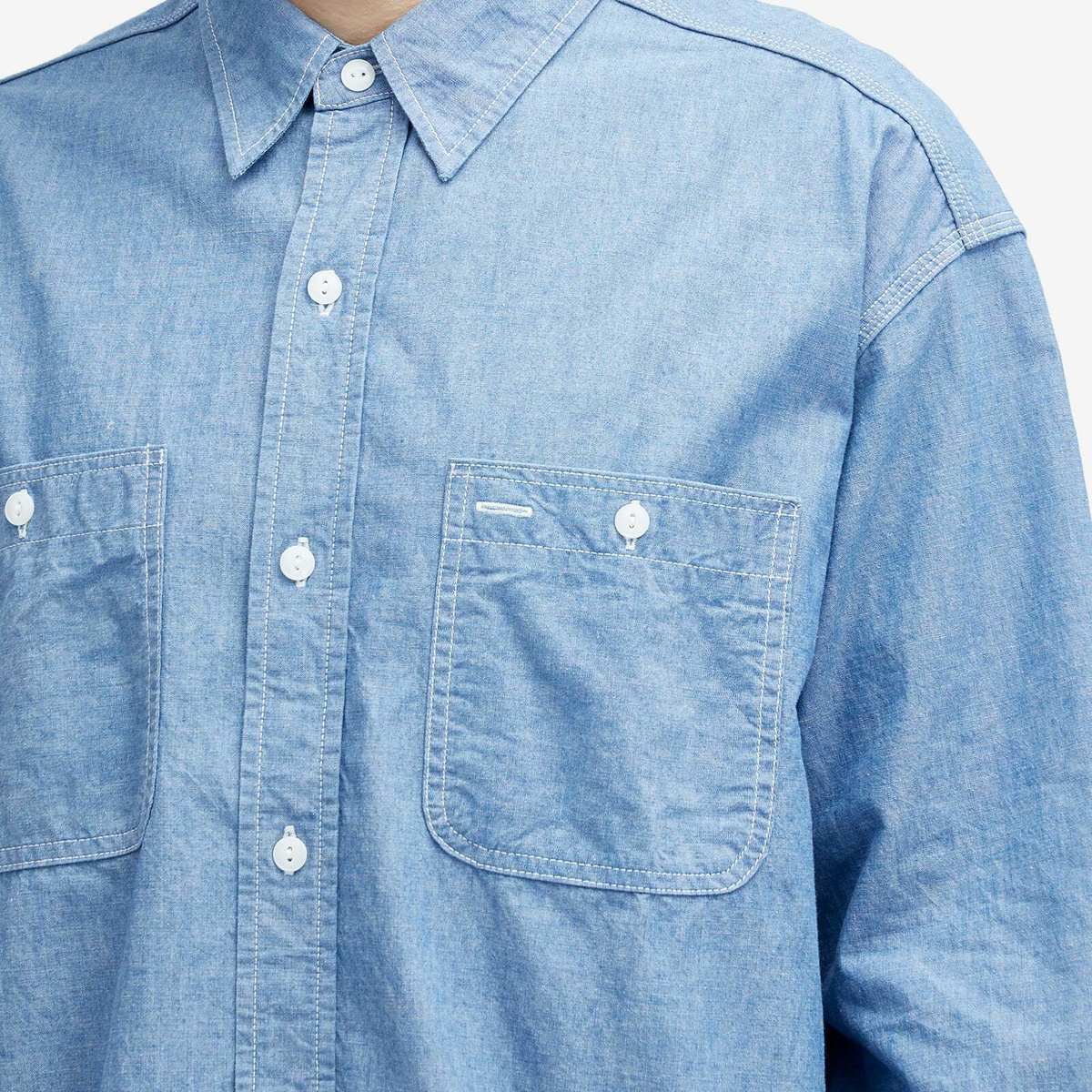 Beams Plus Men's Chambray Work Shirt in Sax Beams Plus