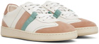 Salvatore Ferragamo White & Pink Garda Low Sneakers