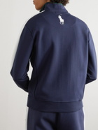 Polo Ralph Lauren - Wimbledon Slim-Fit Mesh-Trimmed Appliquéd Jersey Track Jacket - Blue