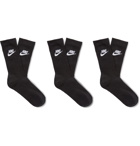 Nike - Three-Pack Sportswear Cotton-Blend Socks - Black