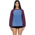 SHUSHU/TONG Blue & Burgundy Crewneck Long-Sleeve T-shirt
