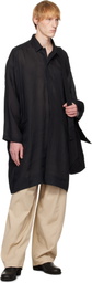 Jan-Jan Van Essche Black O-Project Fine Cavalry Twill Tunic#39 Shirt