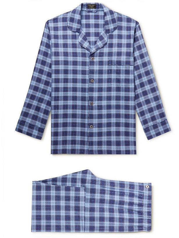 Photo: Emma Willis - Checked Cotton-Flannel Pyjama Set - Blue
