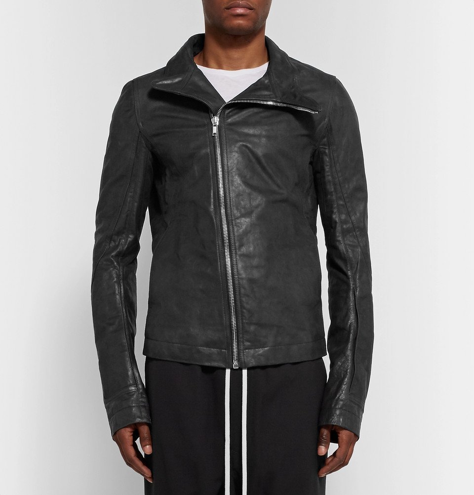 Rick Owens - Mollino Slim-Fit Matte-Leather Biker Jacket - Black