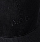 A.P.C. - Logo-Embroidered Cotton-Blend Canvas Baseball Cap - Black