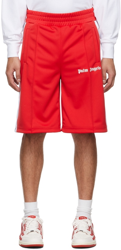 Photo: Palm Angels Red Classic Track Shorts