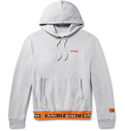 Heron Preston - Printed Mélange Loopback Cotton-Jersey Hoodie - Men - Gray