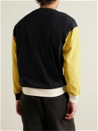 Marant - Aftone Colour-Block Logo-Flocked Cotton-Piqué Sweatshirt - Yellow