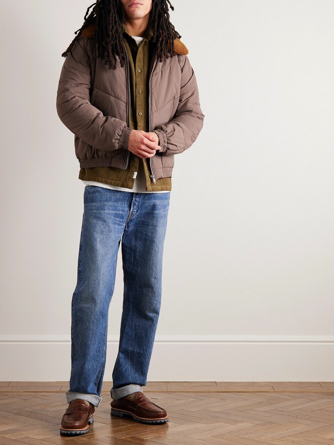 YMC - Kool Herc Faux Shearling-Trimmed Quilted Shell Jacket