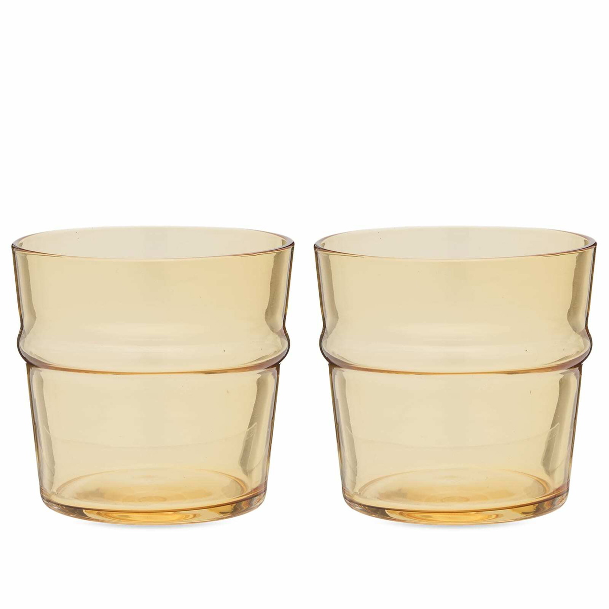 ferm LIVING Boya Low Glasses - Set of 2 in Yellow 