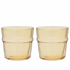 ferm LIVING Boya Low Glasses - Set of 2 in Yellow 