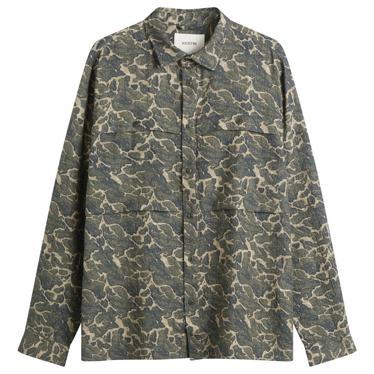 Kestin Men's Landscape Print Taymount Overshirt in Olive