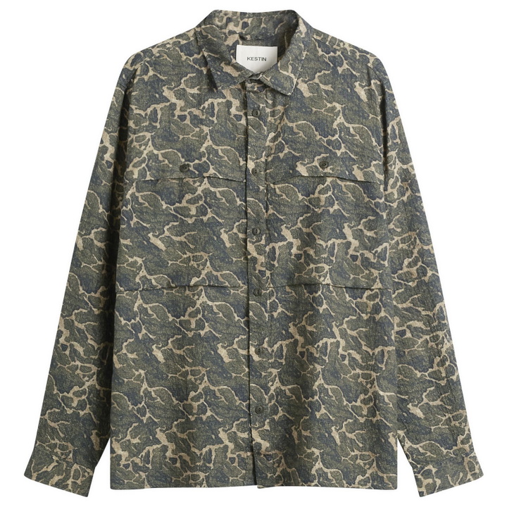 Photo: Kestin Men's Landscape Print Taymount Overshirt in Olive