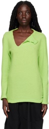 Comme des Garçons Homme Plus Green Cutout Sweater