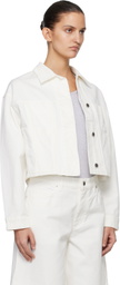 Maison Kitsuné White Denim Boxy Trucker Jacket