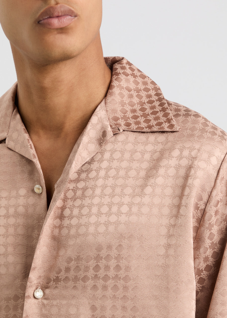 Amiri MA Quad Monogrammed Satin Shirt Pink Amiri
