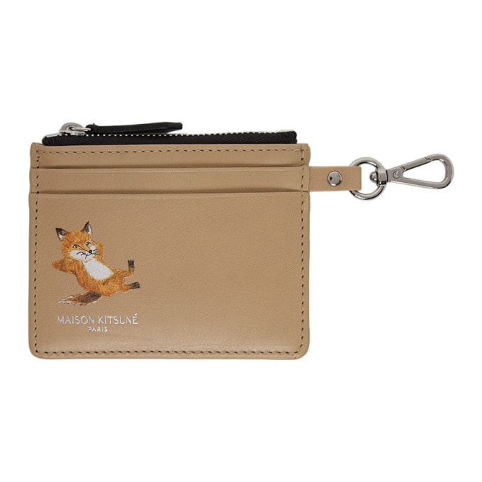 Photo: Maison Kitsune Beige Chillax Fox Zipped Card Holder