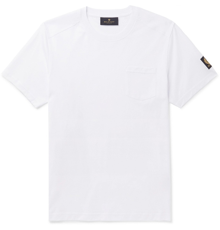 Photo: BELSTAFF - Thom 2.0 Slim-Fit Logo-Appliquéd Cotton-Jersey T-Shirt - White