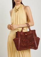 Chloe Iconic Logo Leather and Raffia Tote bag - Brown - One Size