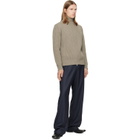 MM6 Maison Margiela Beige Ribbed Knit Sweater
