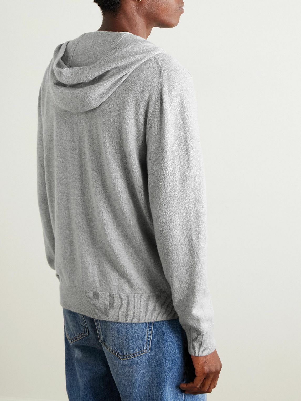 Mr P. - Merino Wool and Cashmere-Blend Zip-Up Hoodie - Gray
