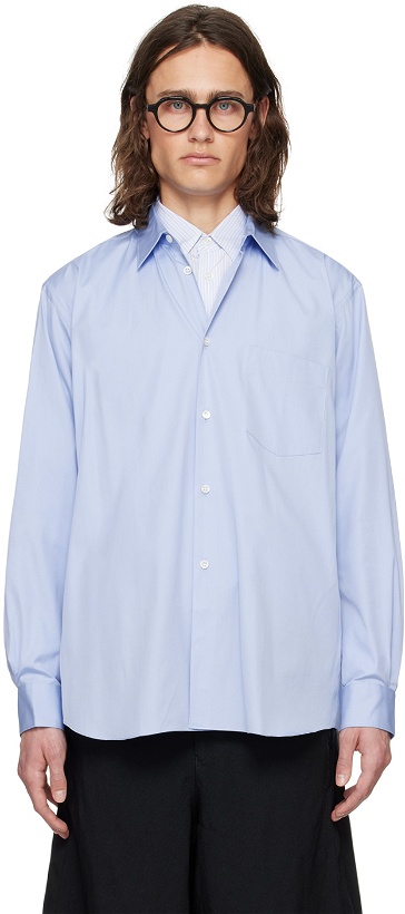 Photo: Comme des Garçons Shirt Blue Spread Collar Shirt