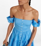 Staud - Elio off-shoulder cotton minidress