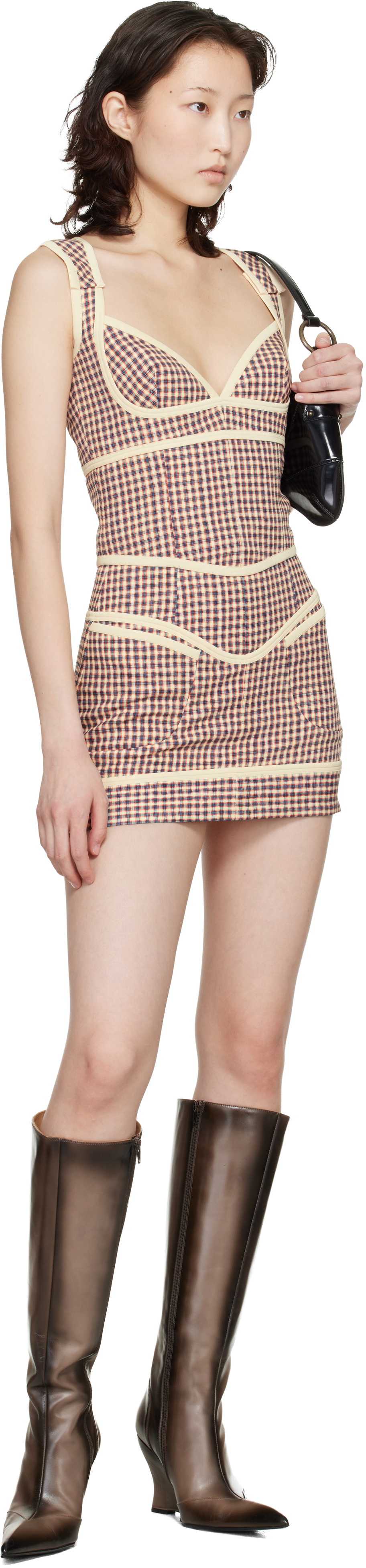 KNWLS Beige Neo Miniskirt