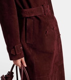 Nour Hammour Tate suede trench coat