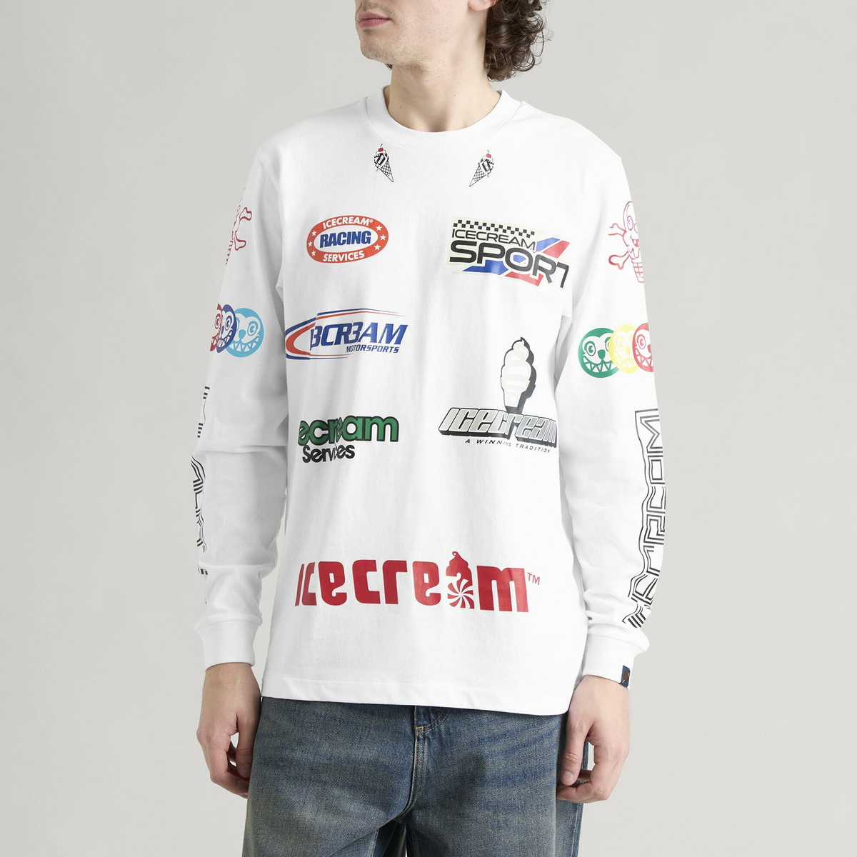 ICECREAM Men's Pit Crew Ls T-Shirt in White