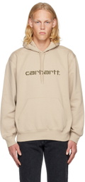 Carhartt Work In Progress Beige Embroidered Hoodie