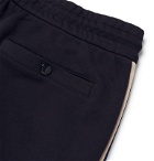 Moncler - Slim-Fit Grosgrain-Trimmed Loopback Cotton-Jersey Track Pants - Blue