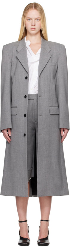 Photo: ALAINPAUL Gray Single Breasted Tailored Coat