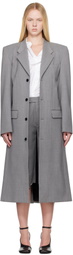 ALAINPAUL Gray Single Breasted Tailored Coat